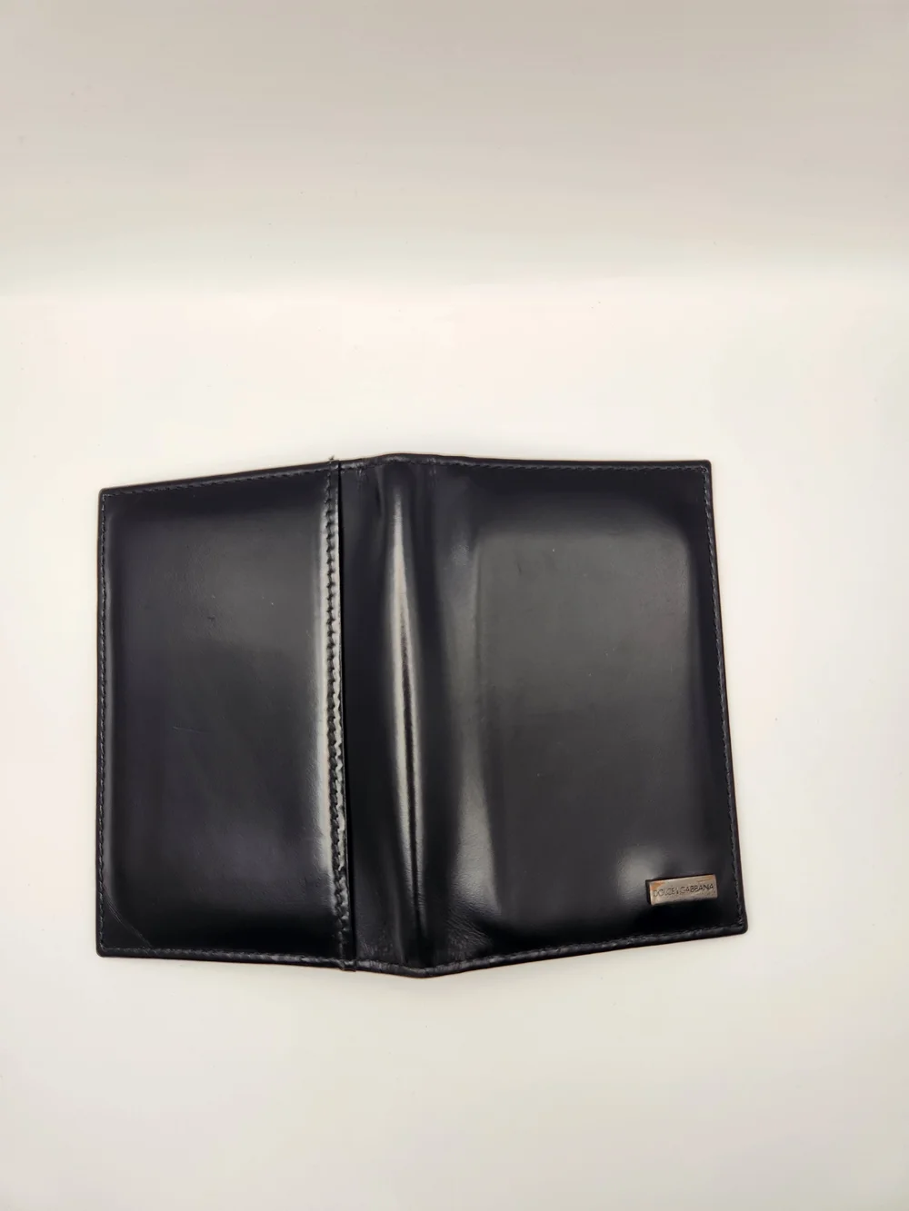 Dolce & Gabbana Black Leather Bifold Card Holder Wallet